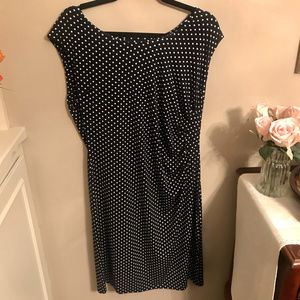 Jones New York Work Black & White Polka Dot Dress